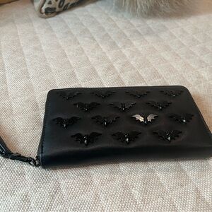 Betsy Johnson Black Bat Studs Women's Wallet/Wristlet NWOT